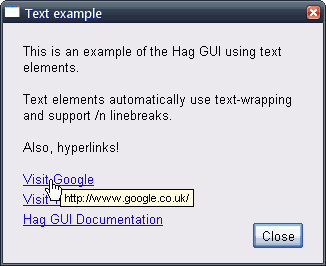 Example of word-wrapped text and hyperlinks.