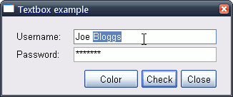 Example text boxes using the XP theme.